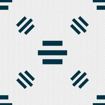 Center alignment icon sign. Seamless pattern with geometric texture. 스톡 일러스트