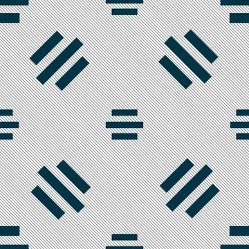 Center alignment icon sign. Seamless pattern with geometric texture. Stock Illustration