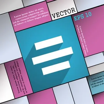 Center alignment  icon symbol Flat modern web design with long shadow and spa Stock Illustration