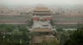 Center Beijing, Aerial View, Gate to Forbidden City, China, Air Pollution, Smog HD Footage