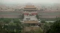 Center Beijing, China, Aerial View, Gate to Forbidden City, Air Pollution, Smog HD Footage