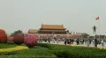 Center of Beijing, China, Gate to Forbidden City, Tiananmen Square, Crowds HD Footage