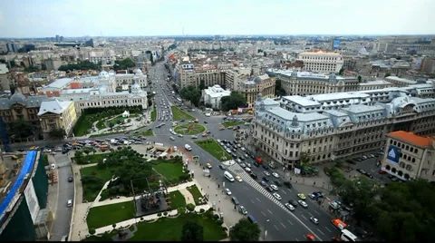 Center Bucharest Timelapse Stock Footage 35134900