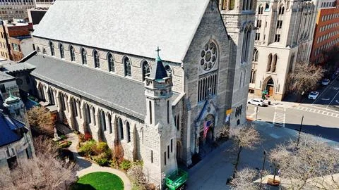 Center - Cathedral of the Immaculate Conception - Syracuse, NY 库存照片