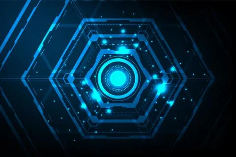 Center of complex digital systems. Stock Illustration