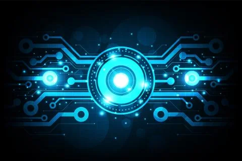 Center of complex electronic circuits. Stockillustratie