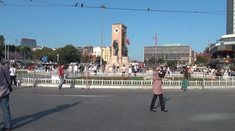Center Downtown Taksim Stock Footage 46289517
