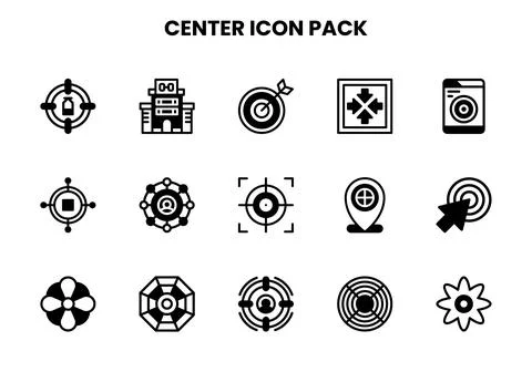 Center DuoTone Bundle Icons Pack Stock Illustration