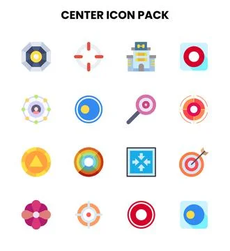 Center Flat Graphics Icons Pack イラスト素材