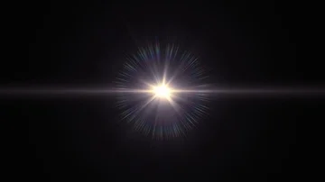 Center flickering star sun lights optical lens flares shiny animation art Stock Footage 85600937