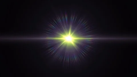Center flickering star sun lights optical lens flares shiny animation art Stock Footage 85601740