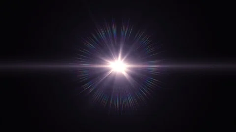 Center flickering star sun lights optical lens flares shiny animation art Stock Footage 85602091