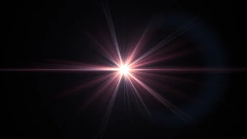 Center flickering star sun lights optical lens flares shiny animation art Stock Footage 85663389