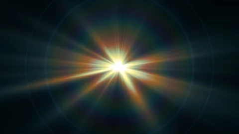 Center flickering star sun lights optical lens flares shiny animation art Stock-Footage 85665697