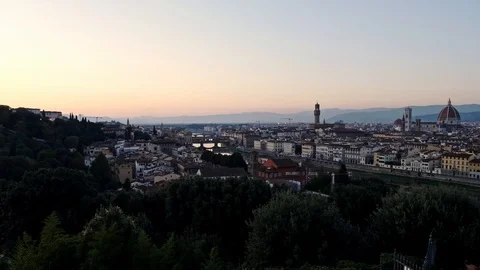 Center of Florence during sunset Stock Footage 122132330