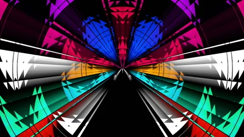 Center Flow Stroing Effect Colorfull Elements Video Art Motion Background for VJ Stock Footage 147729160