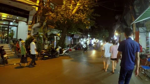 The center of Hanoi at night Stock Footage 146282930