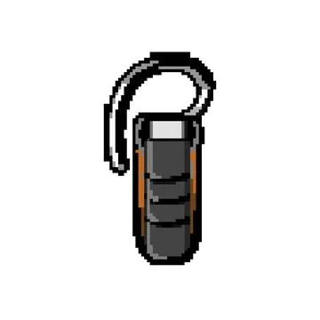 Center headset audio pixel art vector illustration Stock Illustration