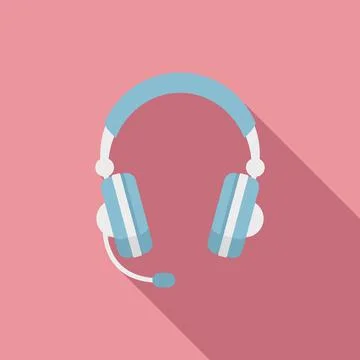 Center headset icon flat vector. Call support Stock Illustration