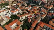 Center Of The Historical City Naples, Old European City In The Europe, Aerial Stock Footage