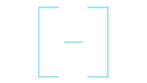 Center Line Selection Frame Overlay, Precision UI Interface Guide Border Stock Illustration