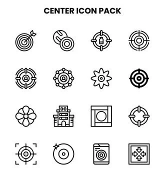 Center Line Set Icons Pack Stockillustratie