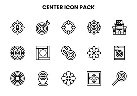 Center Line Set Icons Pack Stock Illustration