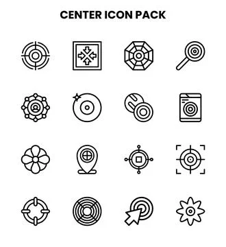 Center Line Set Icons Pack Stock Illustration