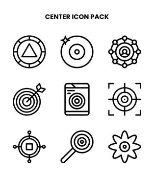 Center Line UI Icons Pack Stock Illustration