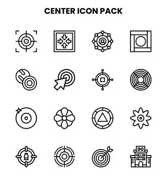 Center Line UI Icons Pack Stock Illustration