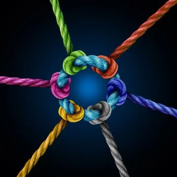 Center Network Connection 库存插图