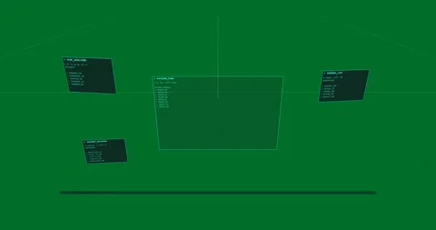 Center panel spawning, side panels sliding, HUD settling, completing UI on Video stock 327338781
