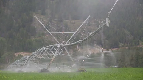 Center Pivot Irrigation Equipment Stock Footage 158034409