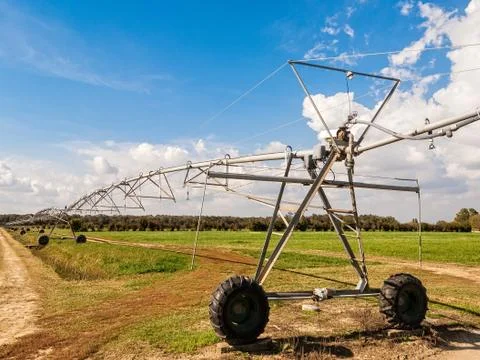 Center pivoting irrigation system. Stock Photos