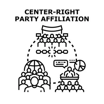 Center right party affiliation vector concept illustration Stock Illustration