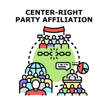 Center right party affiliation vector concept illustration Stock Illustration