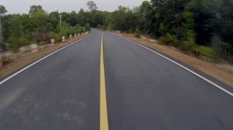 Center Road Driving Stock Footage 48438016