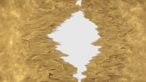 Center Sand Wipe Transition Alpha Stock Footage 310305319