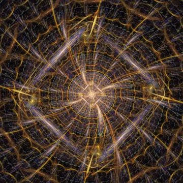 In the center of a solar vortex Stock Illustration