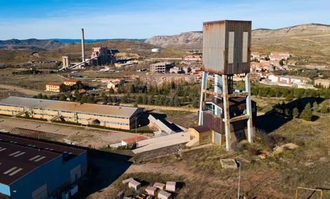 Center for Study of Mining Poso Pilar, Escucha, Spain Stock Photos