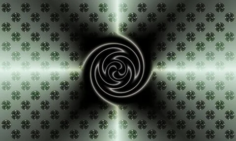 In the center is a swirling silver pattern that turns into rays of light. Stock Illustration