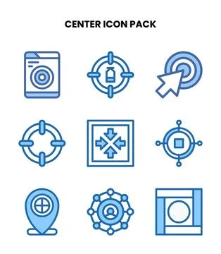 Center Two Colour Icons Pack Stockillustratie