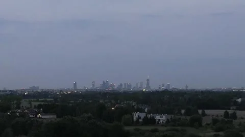 The center of Warsaw at dusk Stock Footage 242620429