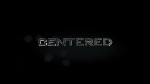 Centered 3D title metal text on black alpha channel background Stock Footage 256946666
