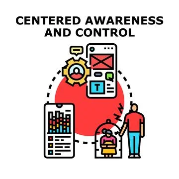 Centered awareness and control concept vector illustration Stock Illustration