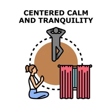 Centered calm and tranquility concept illustration Illustrazione stock