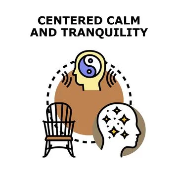 Centered calm mind finding inner tranquility Ilustración de archivo