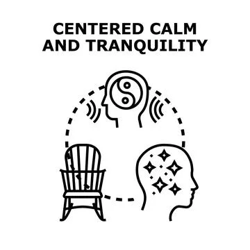 Centered calm mind finding inner tranquility Illustrazione stock