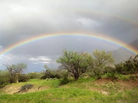 Centered Double Rainbow Stock Photos