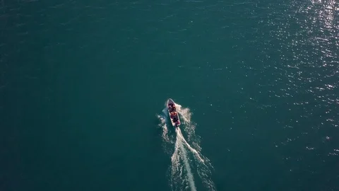 Centered Flyover of Boat 4K Stock Footage 100687807